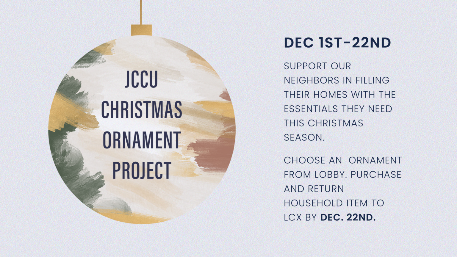 JCCU Christmas Ornament Project